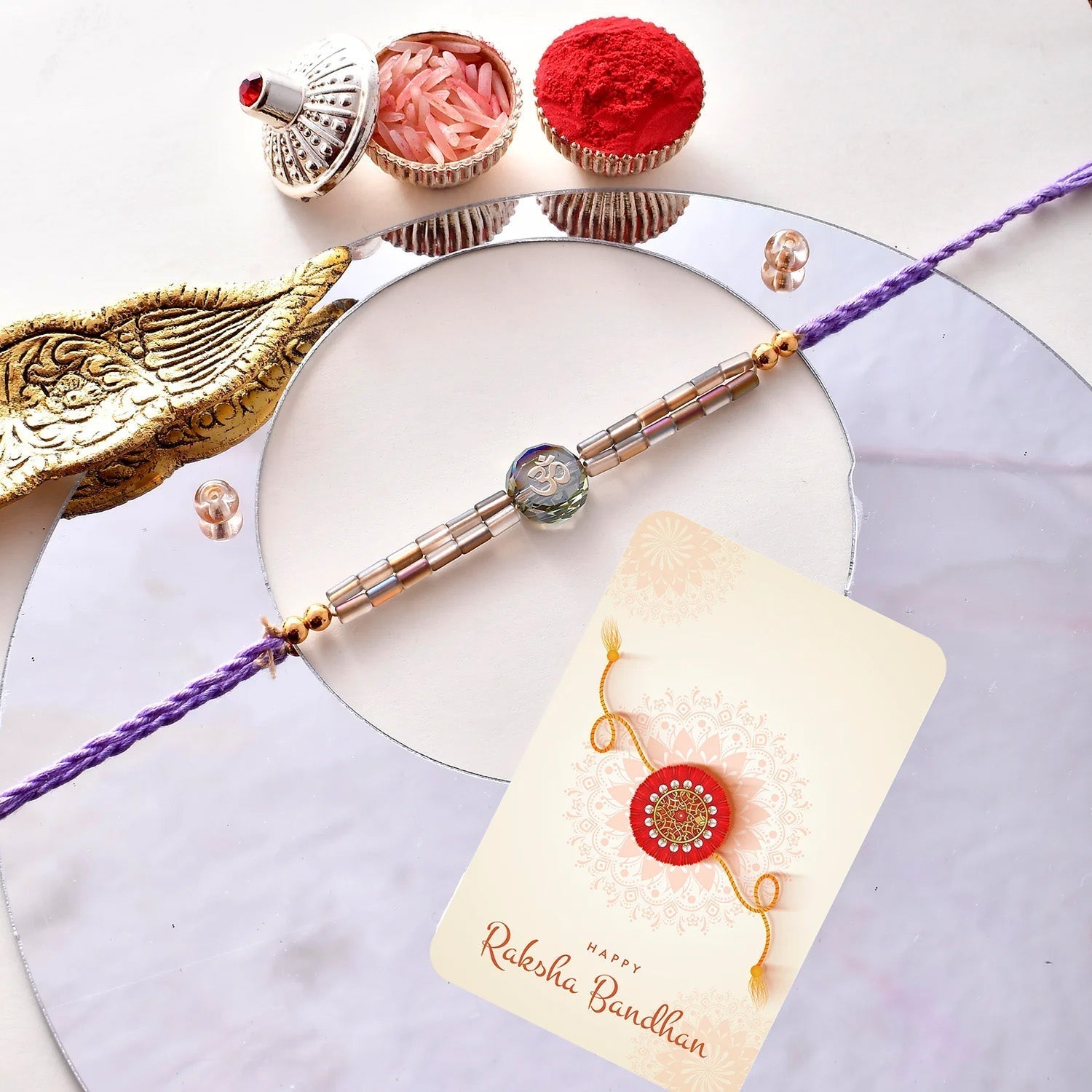 trueBrowns X Voylla Men's Bejewelled Beaded Thread Rakhi For Brother | Swadesiicart