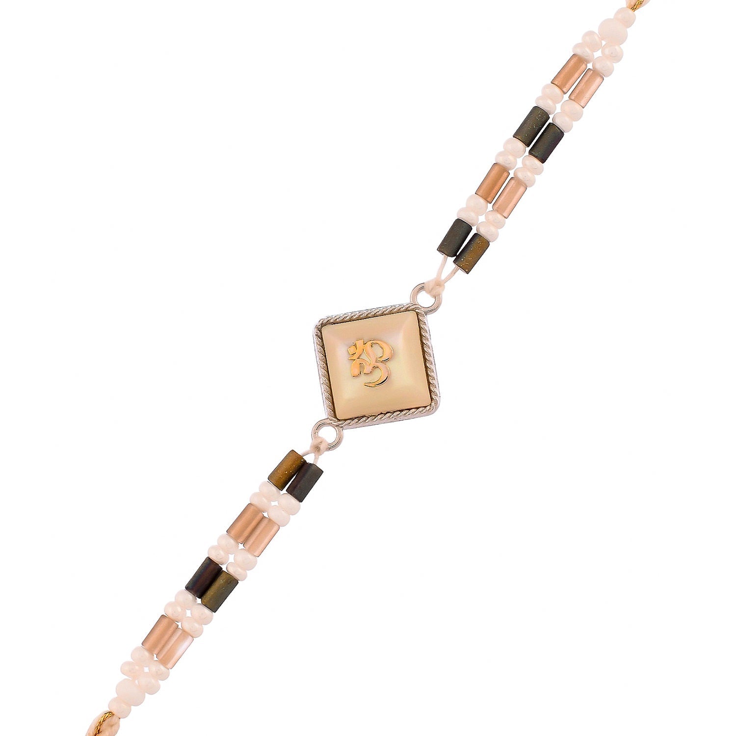 trueBrowns X Voylla Men's Om Beaded Thread Rakhi For Brother | Swadesiicart