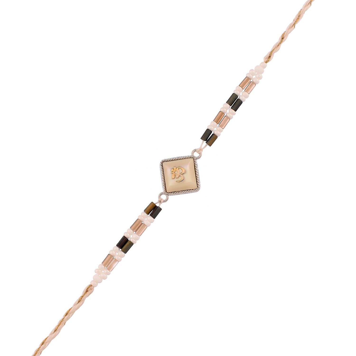 trueBrowns X Voylla Men's Om Beaded Thread Rakhi For Brother | Swadesiicart