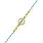 trueBrowns X Voylla Men's Green Thread Traditional Design White Pearls Rakhi For Brother | Swadesiicart