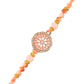 trueBrowns X Voylla Men's Orange Thread Traditional Design White Pearls Rakhi For Brother | Swadesiicart
