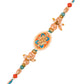trueBrowns X Voylla Men's Colourful Thread Traditional Design White Pearls Rakhi For Brother | Swadesiicart