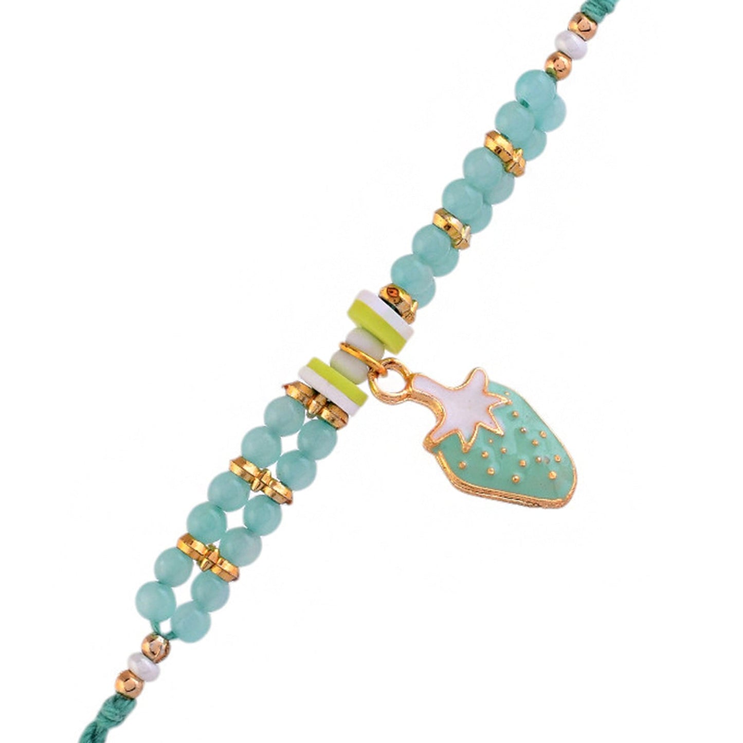 trueBrowns X Voylla Turquoise Beads Kid's Fruit Motif Rakhi For Kids | Swadesiicart