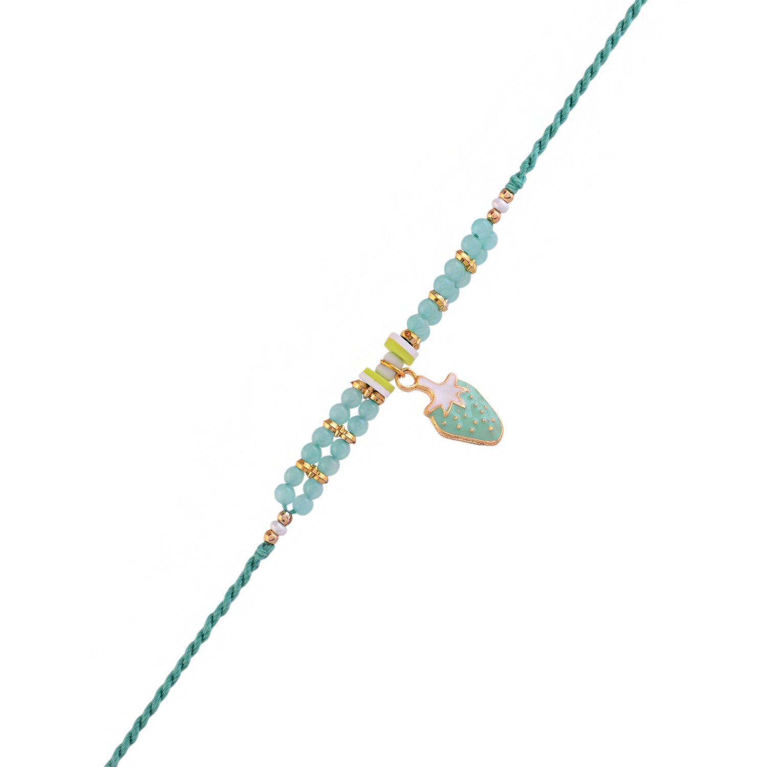 trueBrowns X Voylla Turquoise Beads Kid's Fruit Motif Rakhi For Kids | Swadesiicart