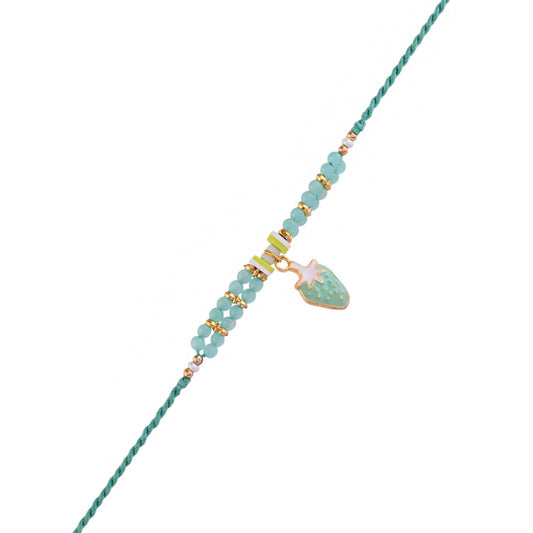 trueBrowns X Voylla Turquoise Beads Kid's Fruit Motif Rakhi For Kids | Swadesiicart