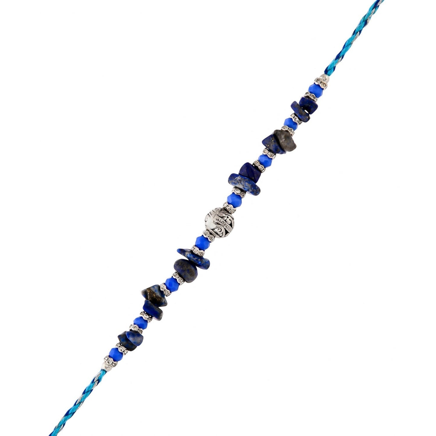 trueBrowns X Voylla Blue Beads Bohemian Motif Thread Rakhi For Brother | Swadesiicart