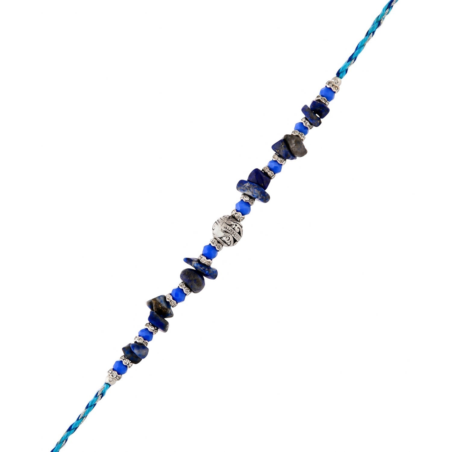 trueBrowns X Voylla Blue Beads Bohemian Motif Thread Rakhi For Brother | Swadesiicart