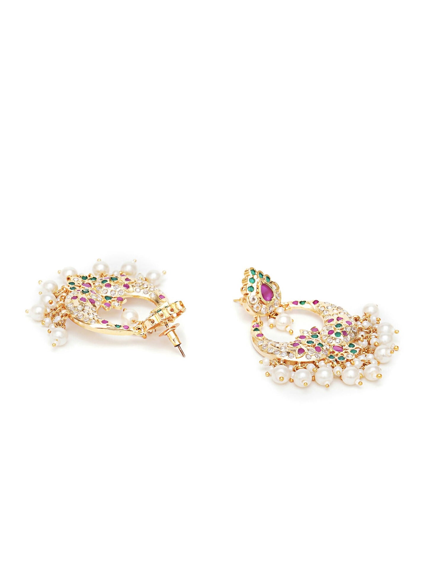 Jadau Earrings (Gold) - Ruby Raang | Swadesiicart