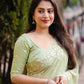 Green Pure Chiffon Woven Design Saree with Unstitched Blouse - Hiral Fashion | Swadesiicart