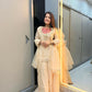 Anaita Cream Roman Shimmer Readymade Kurti Set with Handwork & Moti Work