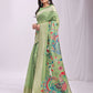 Shree Shyam Fashion Linen Cotton Light Green Saree