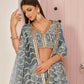 Aastha Fashion Gray Butterfly Net White Cotton Thread Work, Zari Work And Sandwich Sequence Work Embroidery Wedding Wear Lehenga Choli