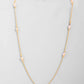 VOJ Gold-Polished Chain with White Hand Crafted Beads | Swadesiicart