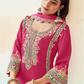 Lorenvalley Fashion Pink Chinon Embroidery With Sequince Work Salwar Kameez Stitched | Swadesiicart