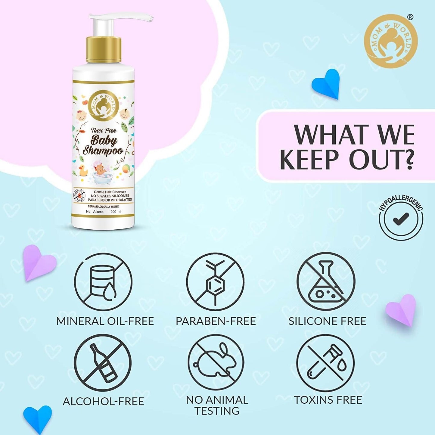 Mom & World Tear Free Baby Shampoo - Swadesiicart