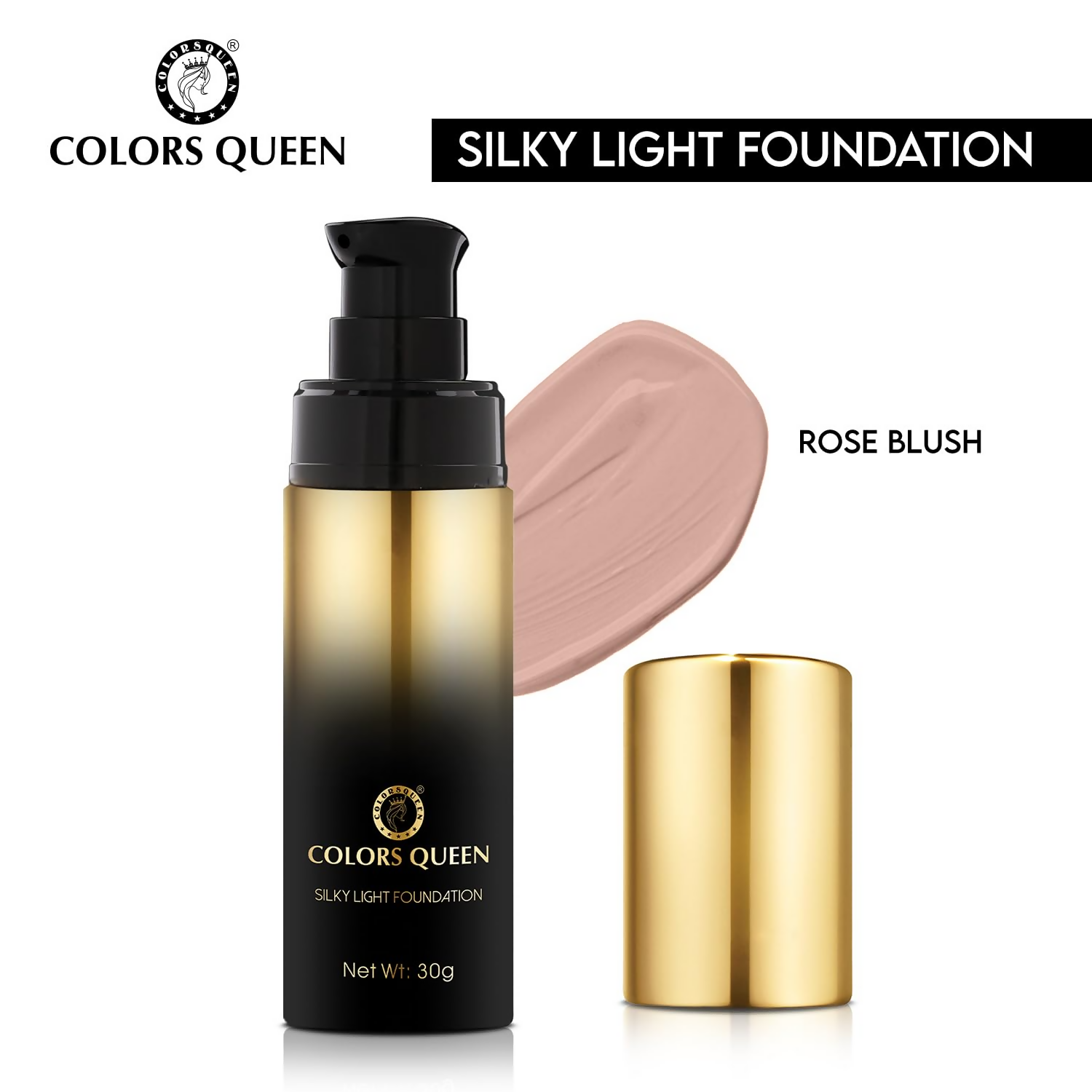 Colors Queen Silky Light Foundation - 02 Rose Blush | Swadesiicart