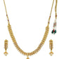 Priyaasi Women Pearls Stones Gold-Polished Leaf Jewellery Set - Swadesiicart