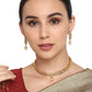 Priyaasi Women Pearls Stones Gold-Polished Leaf Jewellery Set - Swadesiicart