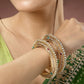 NVR Women's Set of 2 Gold-Polished Kundan Traditional Bangles - NR Retail-NVR