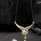 Priyaasi Desiner Floral Shaped Gold-Polished American Diamond Mangalsutra Set For Women - Noz2Toz