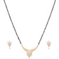 Priyaasi Desiner Floral Shaped Gold-Polished American Diamond Mangalsutra Set For Women - Swadesiicart