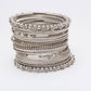Rhodium-Plated Alloy Silver Trendy Stylish Bangle Set - The Pari - Swadesiicart