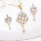 Gold-Polished Alloy American Diamond Pendant Necklace Set - The Pari - The Pari - Dinesh Associates