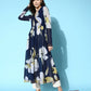 Ahalyaa Women's Traditional wear Kurta - Navy Blue | Swadesiicart