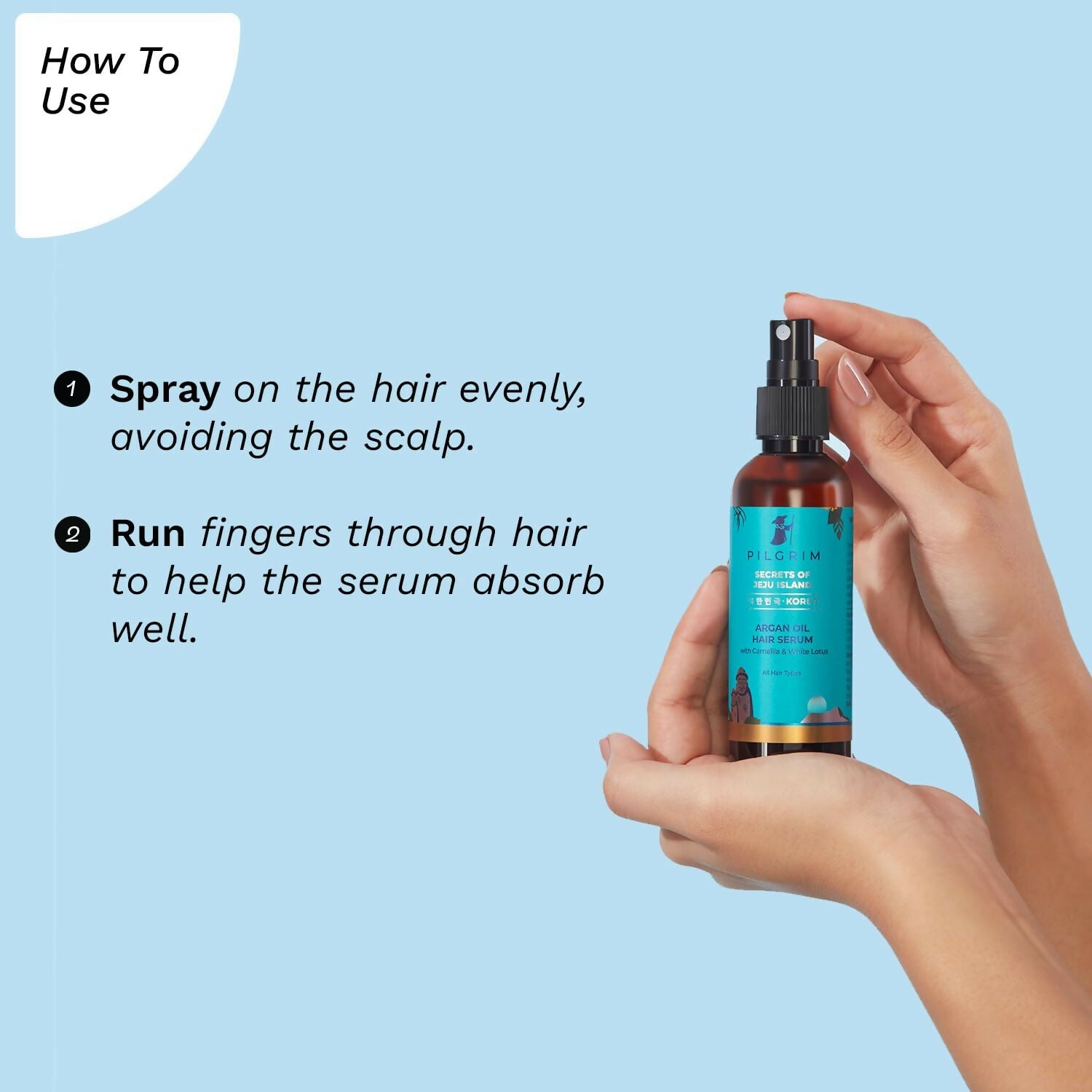 Pilgrim Argan Oil Hair Serum For Dry Frizzy Hair, Hair Smoothing & Soft Hair - Swadesiicart