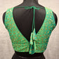 Kia Fashions Green Twin Tone Golden All Over Sequins Readymade Blouse