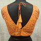 Kia Fashions Orange Twin Tone Golden All Over Sequins Readymade Blouse - Swadesiicart