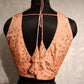 Kia Fashions Peach Twin Tone Golden All Over Sequins Readymade Blouse - Swadesiicart