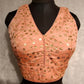 Kia Fashions Peach Twin Tone Golden All Over Sequins Readymade Blouse - Swadesiicart
