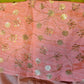 Kia Fashions Peach Twin Tone Golden All Over Sequins Readymade Blouse - Swadesiicart