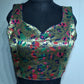 Kia Fashions Navy Blue Jacquard Weave Multi Color Paithani Readymade Blouse - Swadesiicart