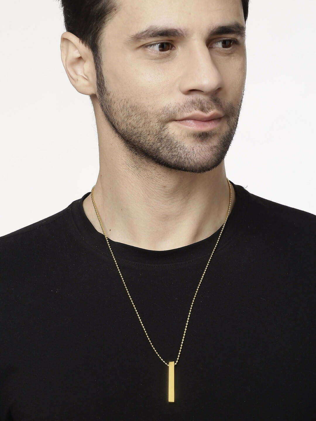 NVR Men Gold-Polished Geomatric Pendent With Chain | Swadesiicart