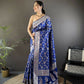 Joban Fashion Royal Blue Meenakari Banarasi Silk Sarees | Swadesiicart