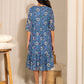 Janasya Blue Poly Georgette Floral Printed Casual Maternity Dress | Swadesiicart