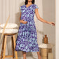 Janasya Blue Georgette Printed Casual Maternity Dress | Swadesiicart