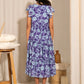 Janasya Blue Georgette Printed Casual Maternity Dress | Swadesiicart