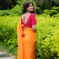 Amodini Designer Studio Women's Pink Bandhej Long Sleeves Readymade Sabyasachi Blouse