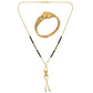 AanyaCentric Gold-Polished Mangalsutra & Ring Set