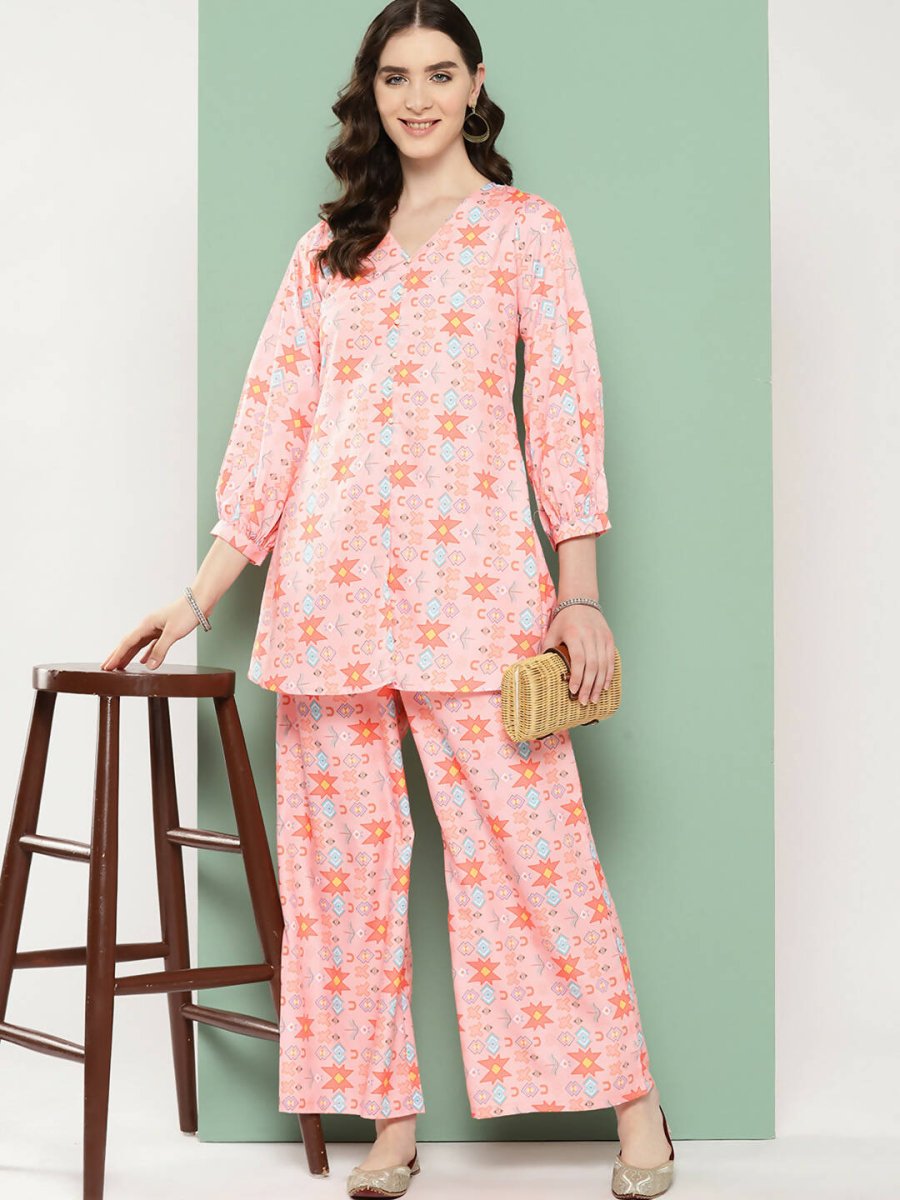 Ahalyaa Women's Traditional Wear Co-ods - Pink