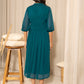 Janasya Teal Dobby Georgette Self Design Casual Maternity Kurta | Swadesiicart