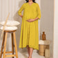 Janasya Yellow Dobby Georgette Self Design Casual Maternity Kurta | Swadesiicart