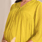 Janasya Yellow Dobby Georgette Self Design Casual Maternity Kurta | Swadesiicart