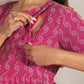 Janasya Pink Cotton Woven Design Casual Maternity Dress | Swadesiicart