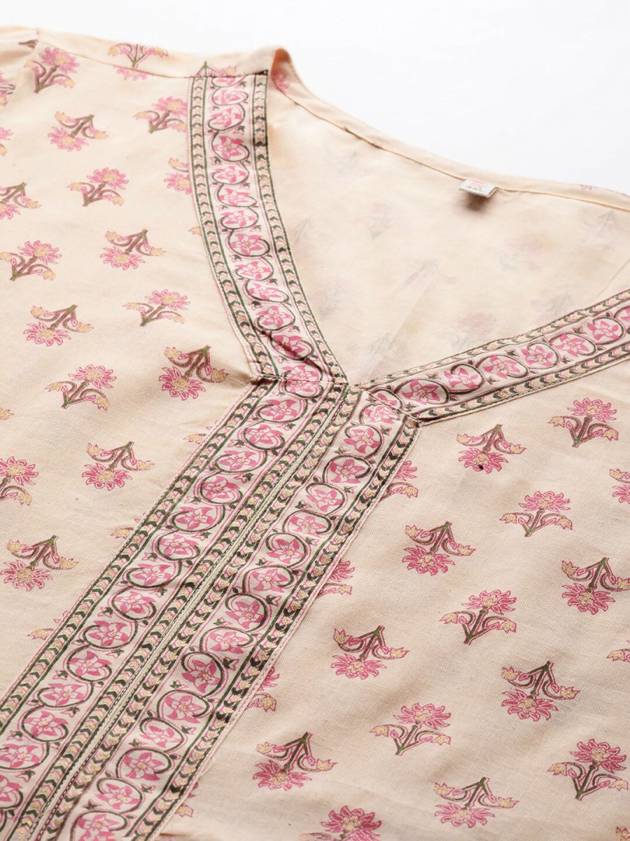 Ahalyaa Women's Traditional wear Co-ords - Tan - Swadesiicart