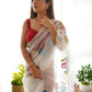 Vamsee White Organza Saree - Swadesiicart