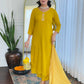 The52 Yellow Women's Beautiful Embroidered Rayon Fabric with Straight Kurta, Pant and Dupatta Set - Swadesiicart